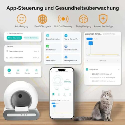 71R8n433EXL._AC_SL1500__cleanup Smarte Katzentoilette selbstreinigend. – Bild 4