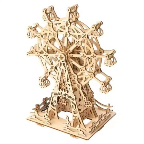 Holz-Riesenrad-Puzzle-solar-1 Holz Solar Puzzle mit Solarantrieb – Bild 1