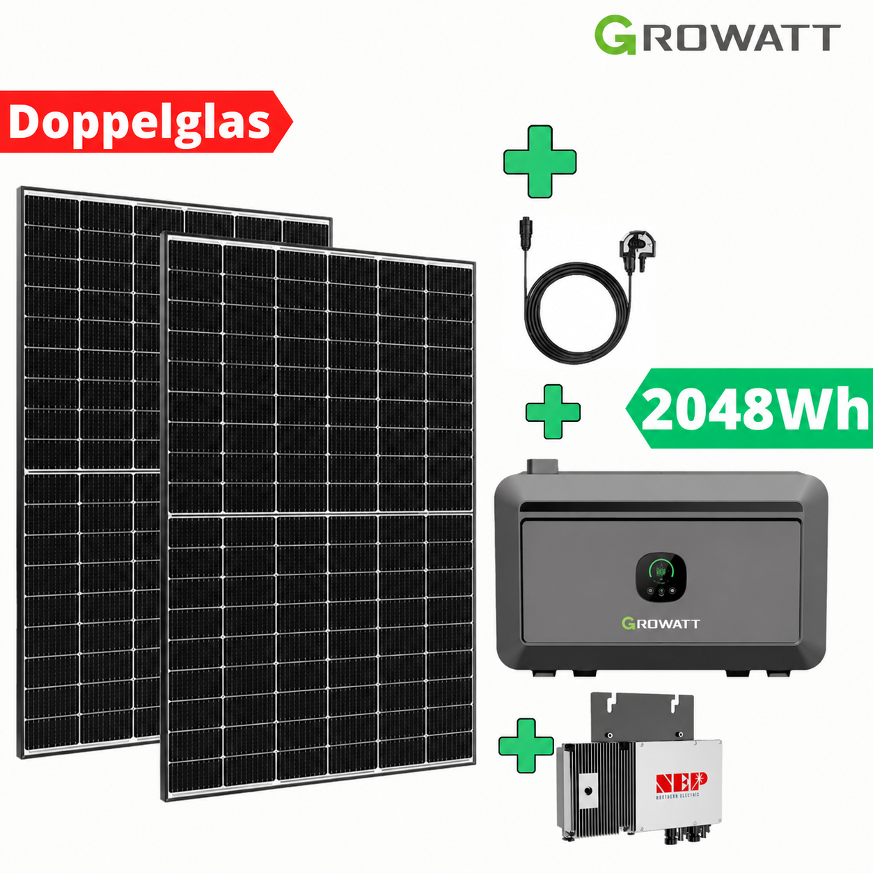 noah2000-solafabrick405 Genehmigungsfrei 2 KW Speicher und 4 Solarmodulen mit 1620 Watt – Bild 1