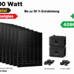 Steckerkraftwerk mit 4 KW Speicher & 8 bifacialen Solarmodulen mit 3600 Watt