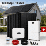 Photovoltaik – / Solaranlage 10.8kWp – Ja Solar 450-Wp-Module, 10kVA Hybridwechselrichter + 10kWh Huawei Luna Batteriespeicher.