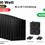 Steckerkraftwerk mit 4 KW Speicher & 8 bifacialen Solarmodulen mit 3600 Watt