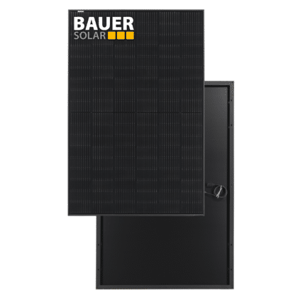 BAUER BS-405-M10HBB Fullblack – Vorder- und Rückansicht eines Moduls mit schwarzer Rückseitenfolie