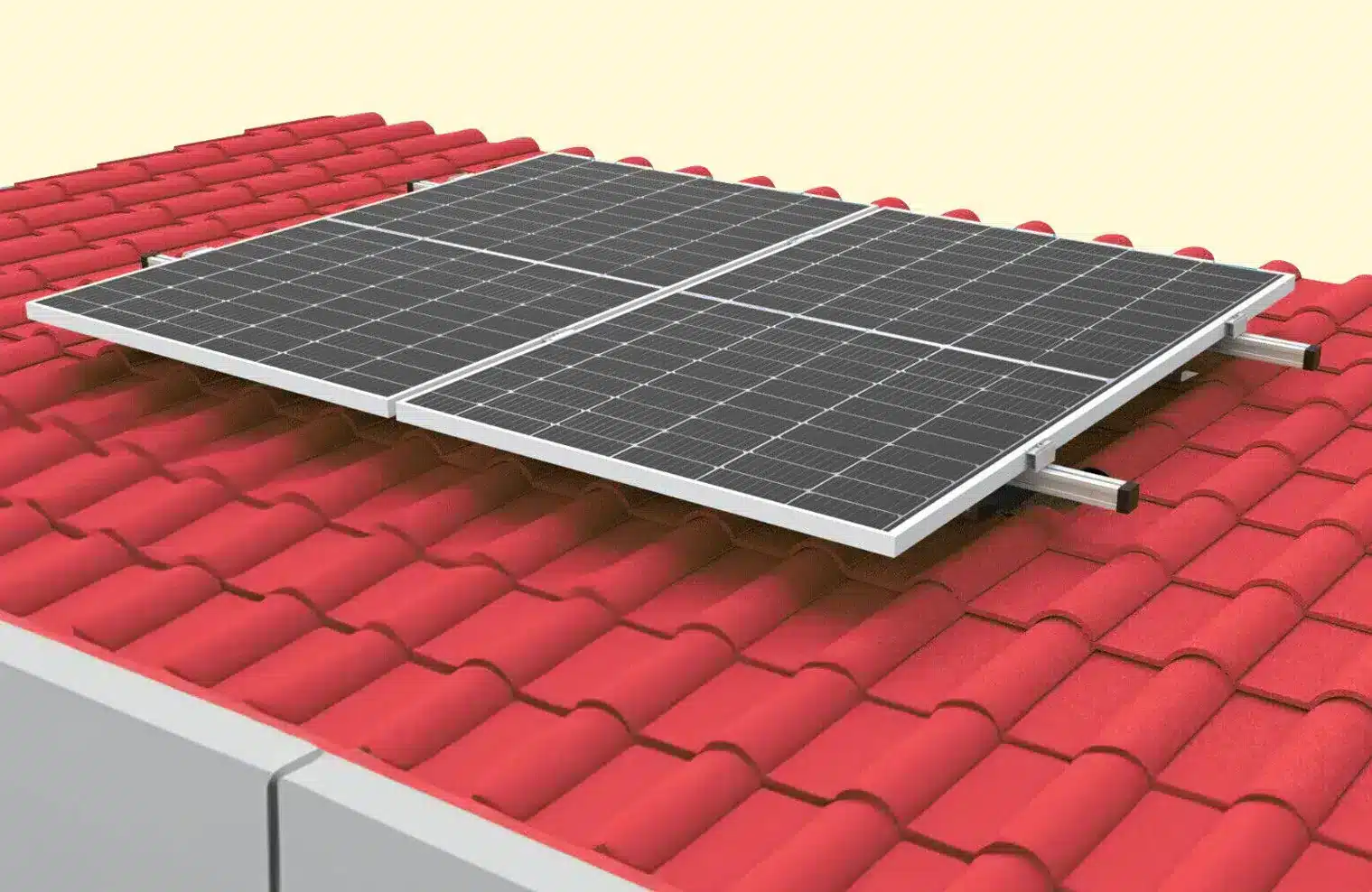 Halterung-Solarpaneele-Ziegeldach Dachmontage-Set für 2 Solarmodule – Bild 1