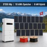 Komplettanlage – 8 kW Hybrid-Wechselrichter, 10 kWh Speicher und 9’555 Wp JA-Solar-Module