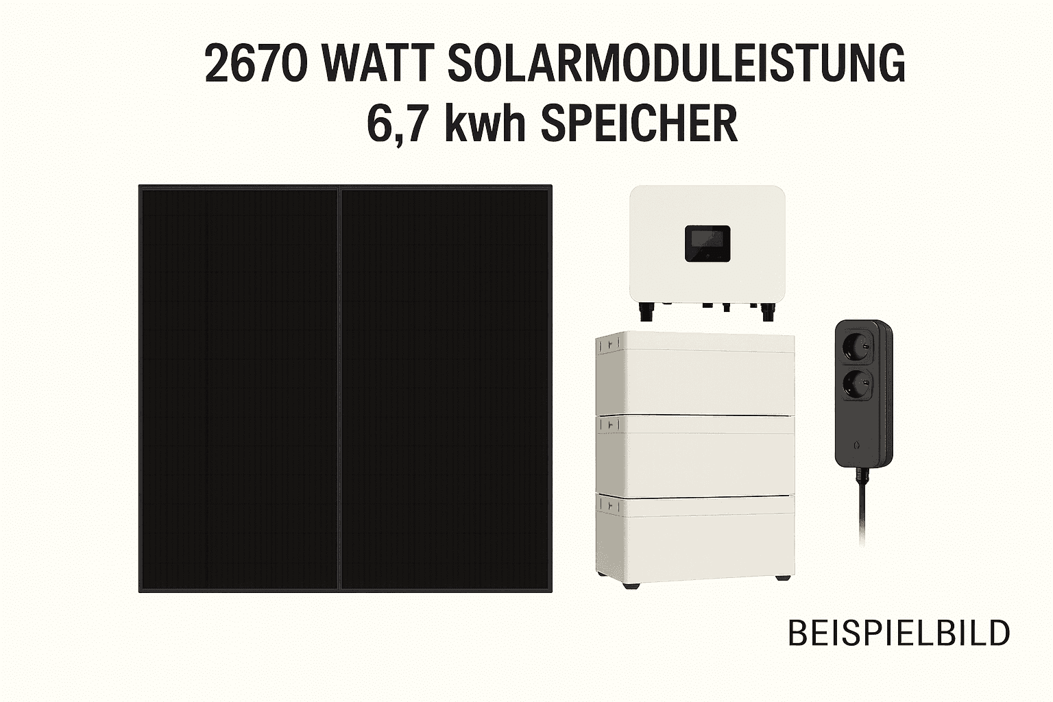 Solarenergie-Modul-und-Speicherungssystem Plug&Play-Balkonkraftwerk auch als Inselanlage 7 kWh Speicher, 2700 WP Solarmodule – Bild 1