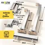 Avoltik Balkonkraftwerk Halterung Eckig - für 2 Module, verstellbar