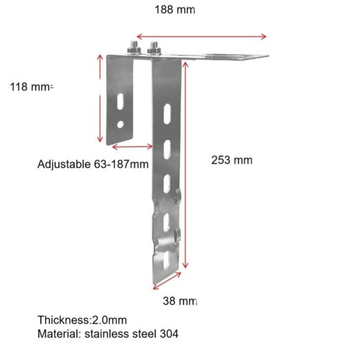 Balkonhaken für Solarmodule - Eckig verstellbar – Bild 2