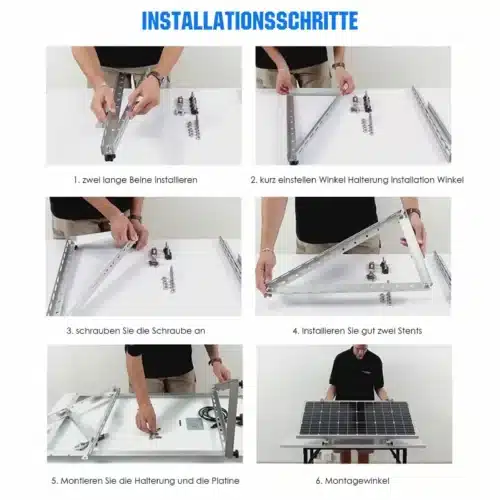 Aufständerung Terrasse Flachdach Schwarz für 2 Module – Bild 4